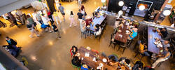 aerial shot of the met dining commons